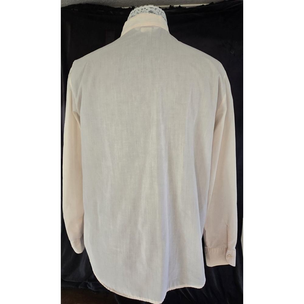 Vintage‎ 80s Womens Honors Lg Pink Lace Collar Button Up Blouse Romantic Cottage - Picture 7 of 16